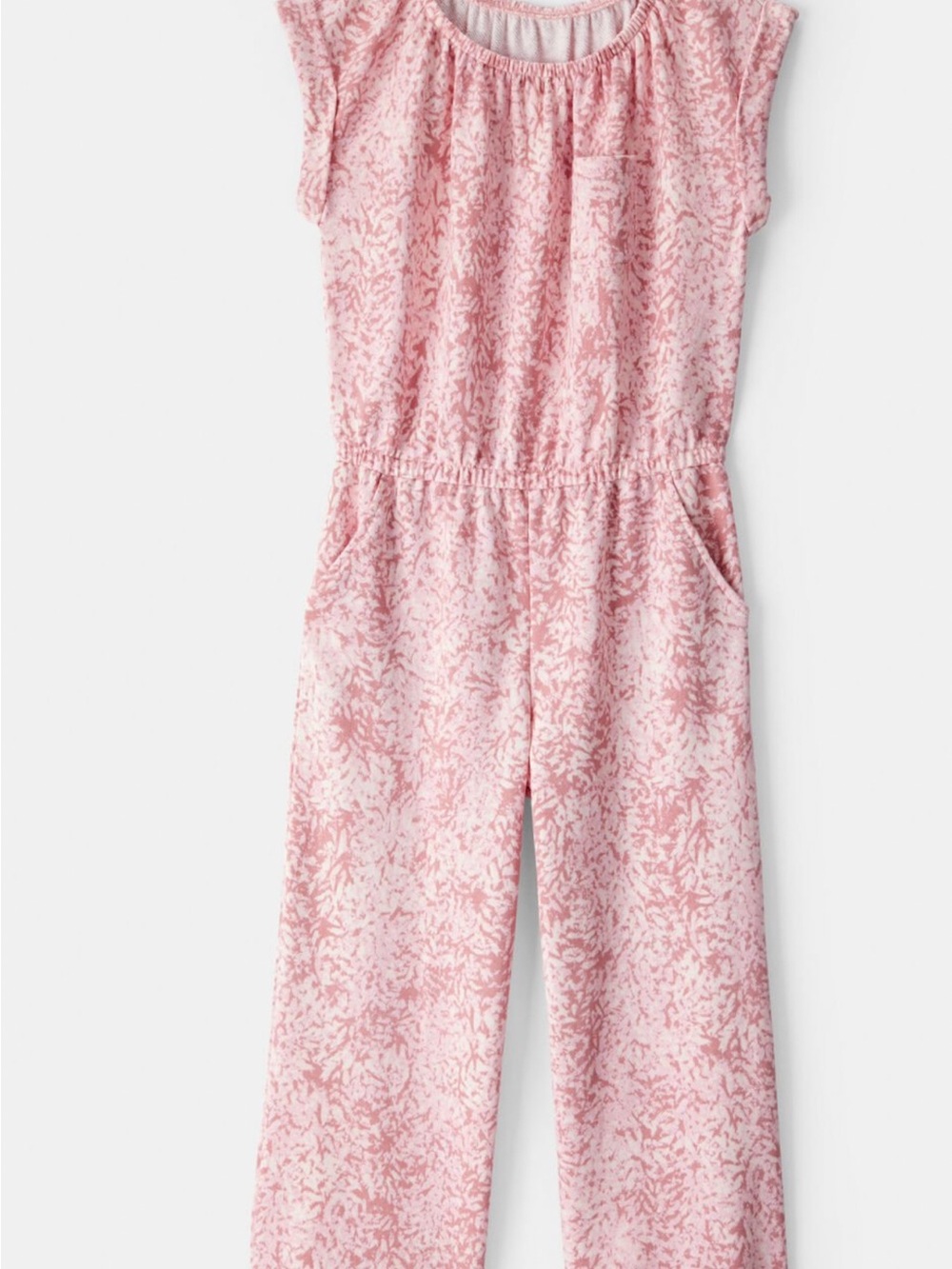OshKosh B'gosh NWT Girls Short-Sleeve French Terry Jumpsuit - Pink Sz 12/12A